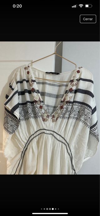 Vestido Kaftan Zara con Abalorios Talla Única