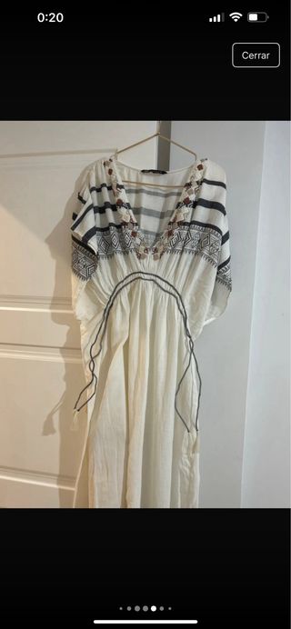 Vestido Kaftan Zara con Abalorios Talla Única