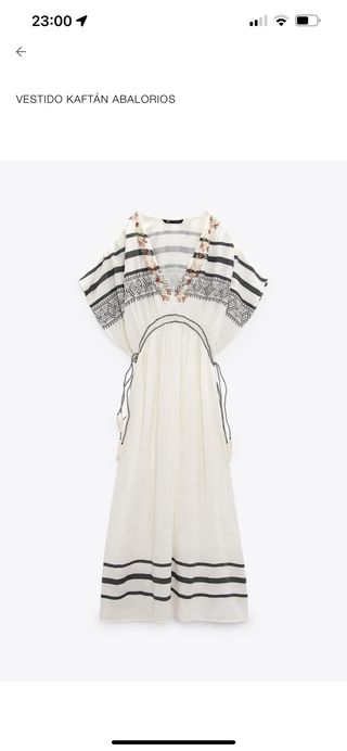 Vestido Kaftan Zara con Abalorios Talla Única
