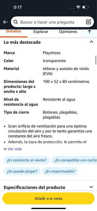 Funda protectora para silla de paseo  de bebé