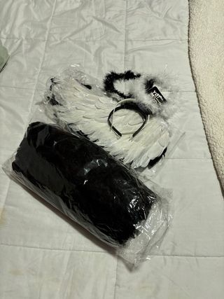 Disfraz Ángel Negro y Blanco Talla Única