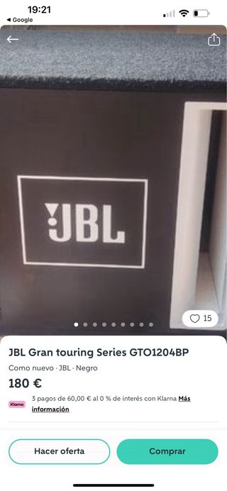 Bombon JBL gran touring series gto  Negro
