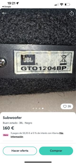 Bombon JBL gran touring series gto  Negro