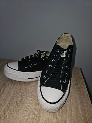 Converse plataforma negras talla 38
