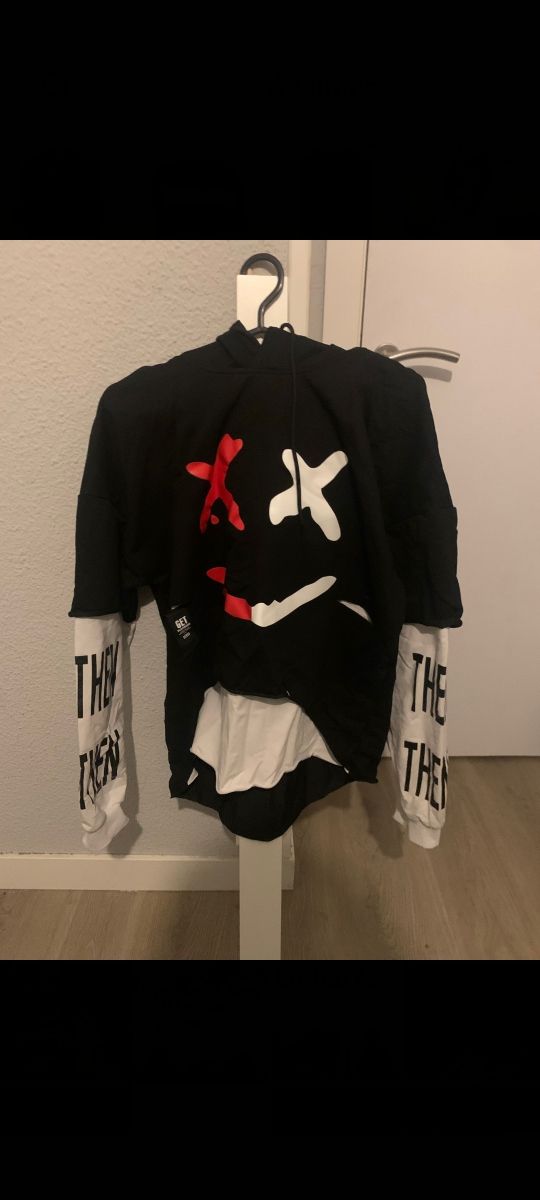 Sudadera con capucha y estampado de cara