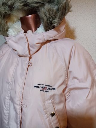 Abrigo Polo Ralph Lauren rosa con capucha
