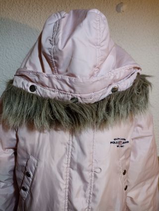 Abrigo Polo Ralph Lauren rosa con capucha