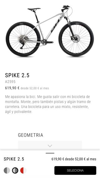 BH SPIKE 2.5 29’’ Talla L *NUEVA*
