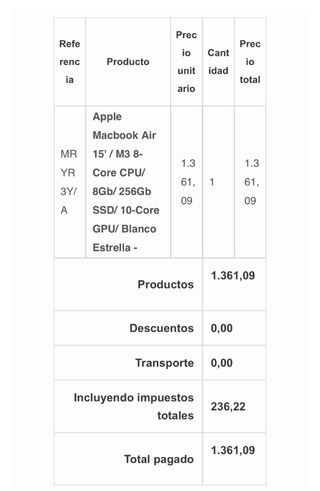 MacBook Air 15” M3 2024