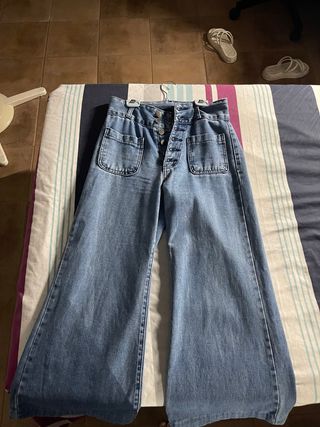 Pantalones vaqueros anchos de tiro alto