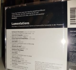 Lamentations: Holy Week in Provence CD