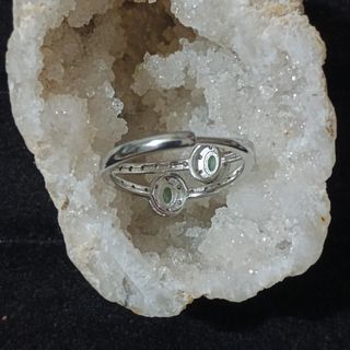 Anillo Esmeralda Natural Doble Aro