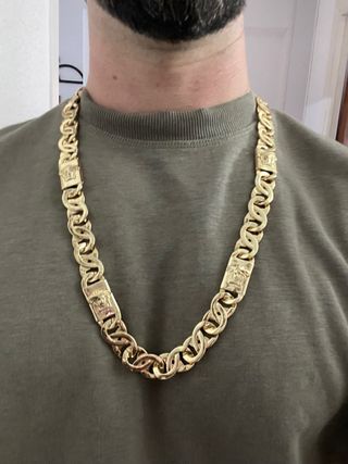 Cadena Cartier Meds Acero Inoxidable Chapada Oro