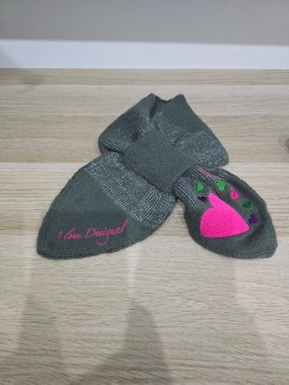 Bufanda niña Desigual gris y rosa