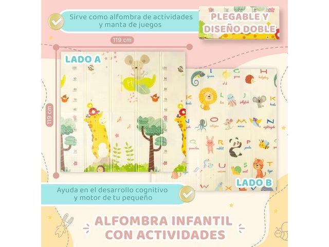 Parque Infantil Bebe 120x120 + Alfombra Acolchada