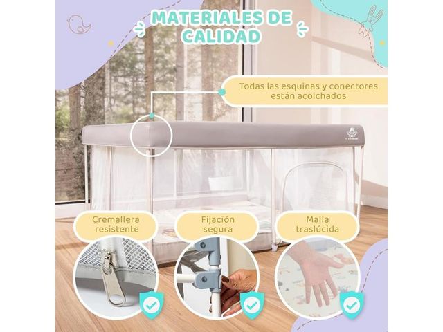 Parque Infantil Bebe 120x120 + Alfombra Acolchada