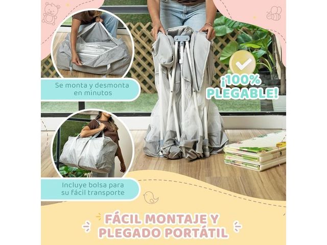 Parque Infantil Bebe 120x120 + Alfombra Acolchada