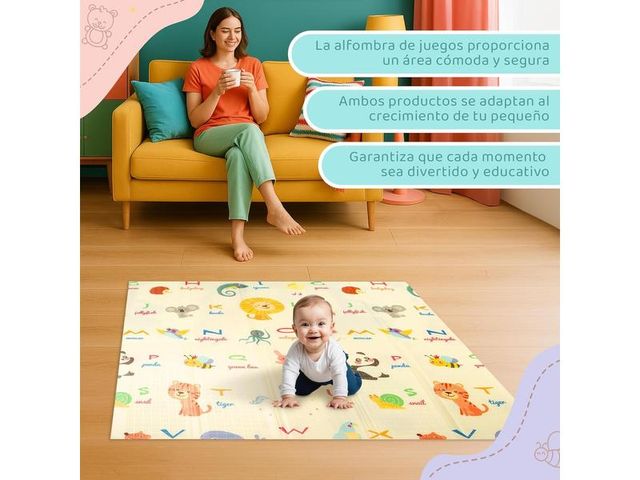 Parque Infantil Bebe 120x120 + Alfombra Acolchada