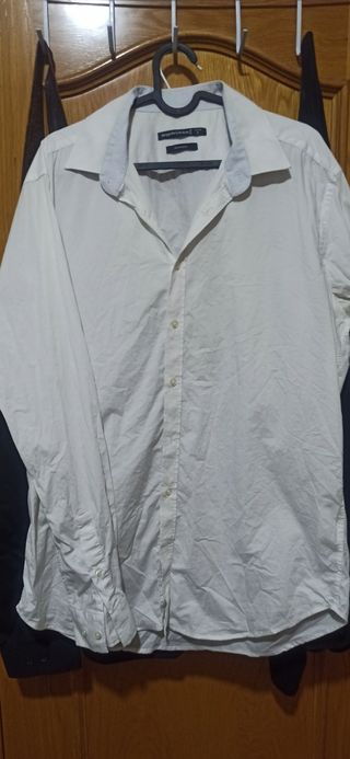 Camisa Angelo Litrico Blanca Manga Larga Hombre
