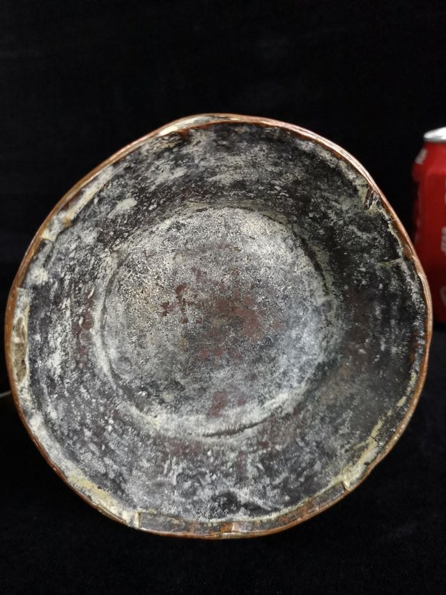 Chocolatero cobre y latón S.XVIII