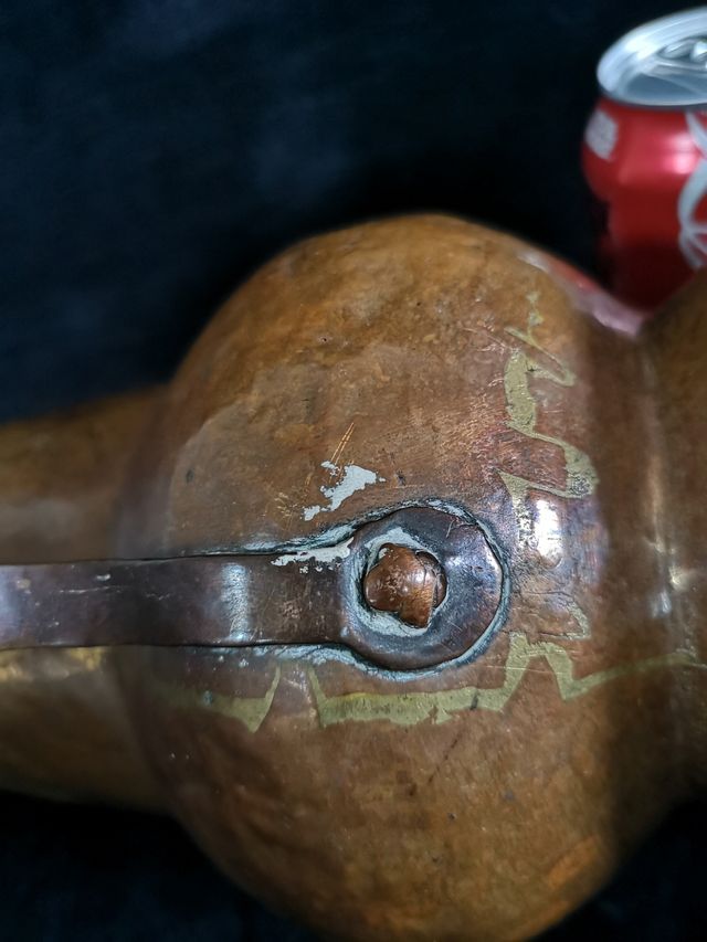 Chocolatero cobre y latón S.XVIII