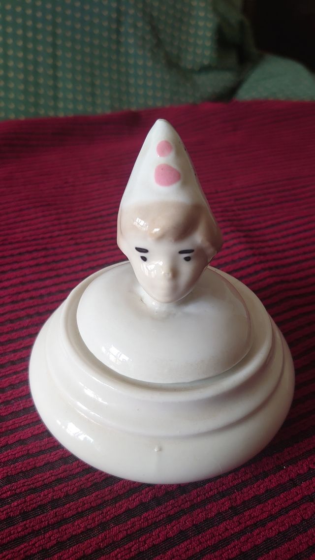 Joyero payaso y palangana porcelana