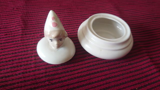 Joyero payaso y palangana porcelana