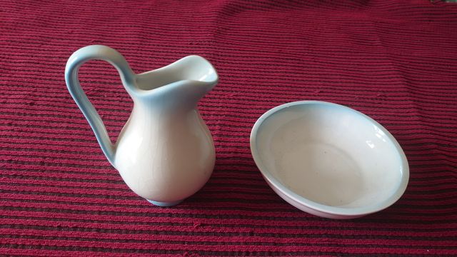 Joyero payaso y palangana porcelana