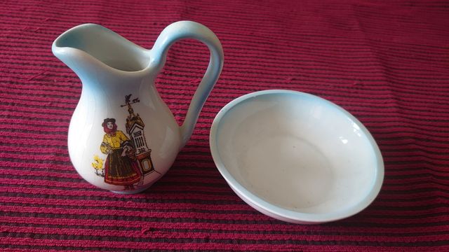 Joyero payaso y palangana porcelana