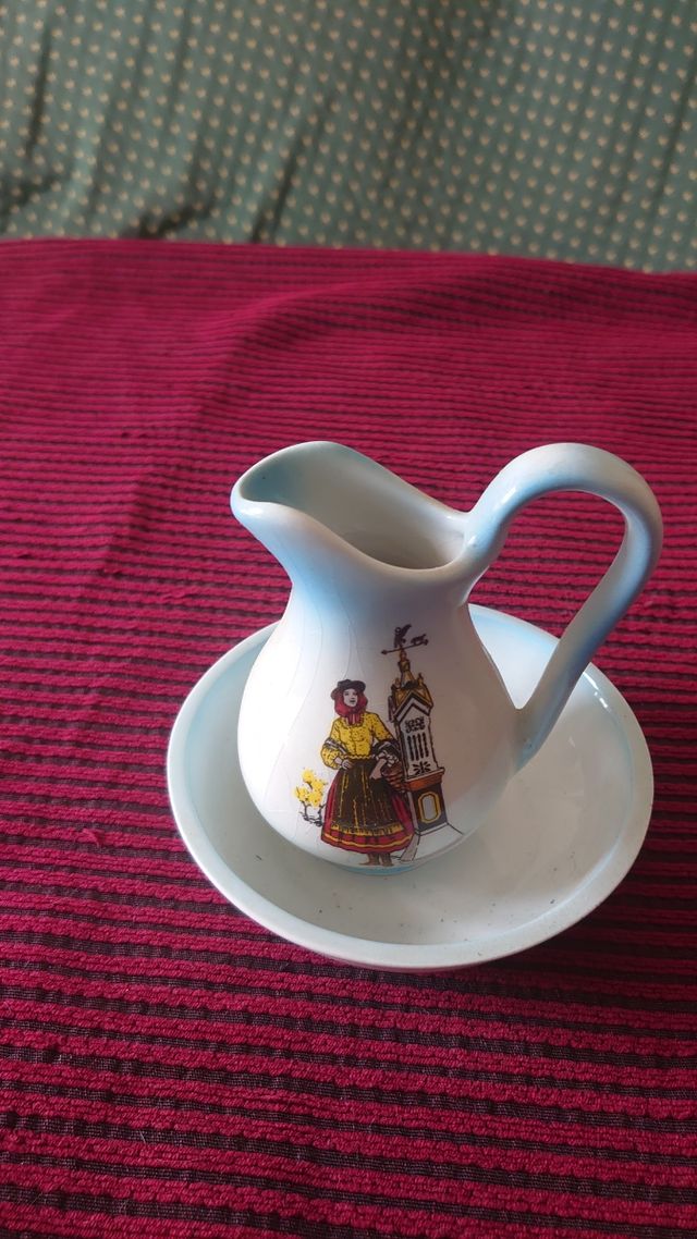 Joyero payaso y palangana porcelana