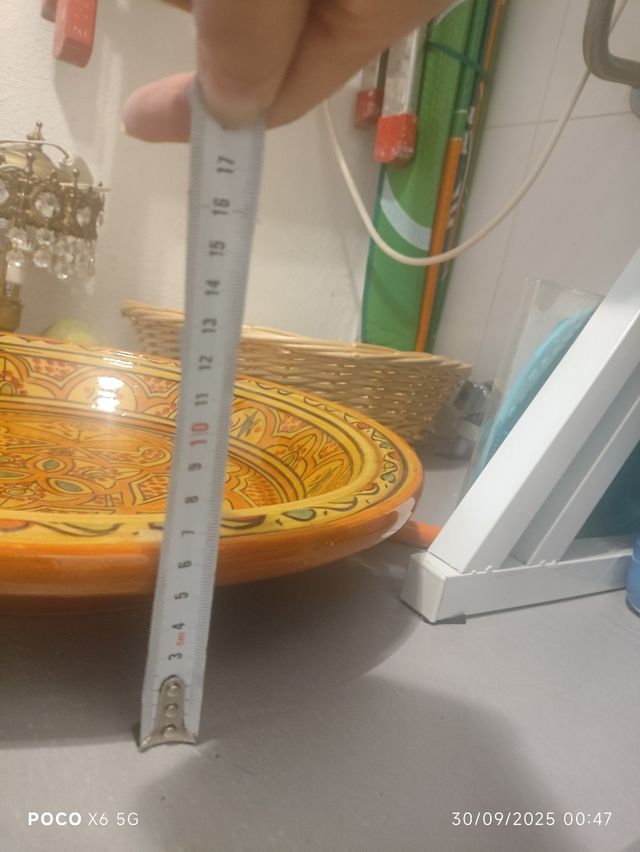 Taza safi artesanal cerámica naranja y amarillo