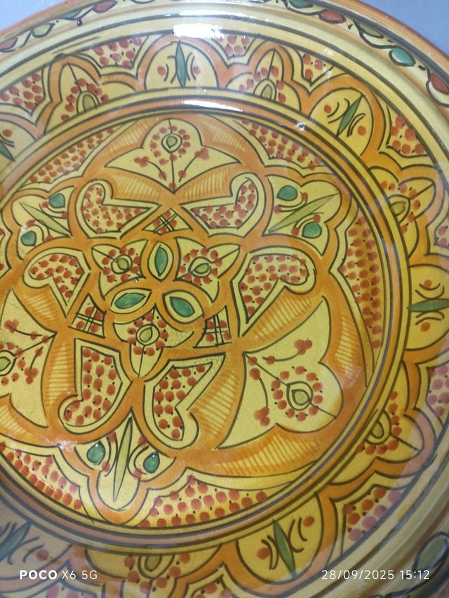 Taza safi artesanal cerámica naranja y amarillo