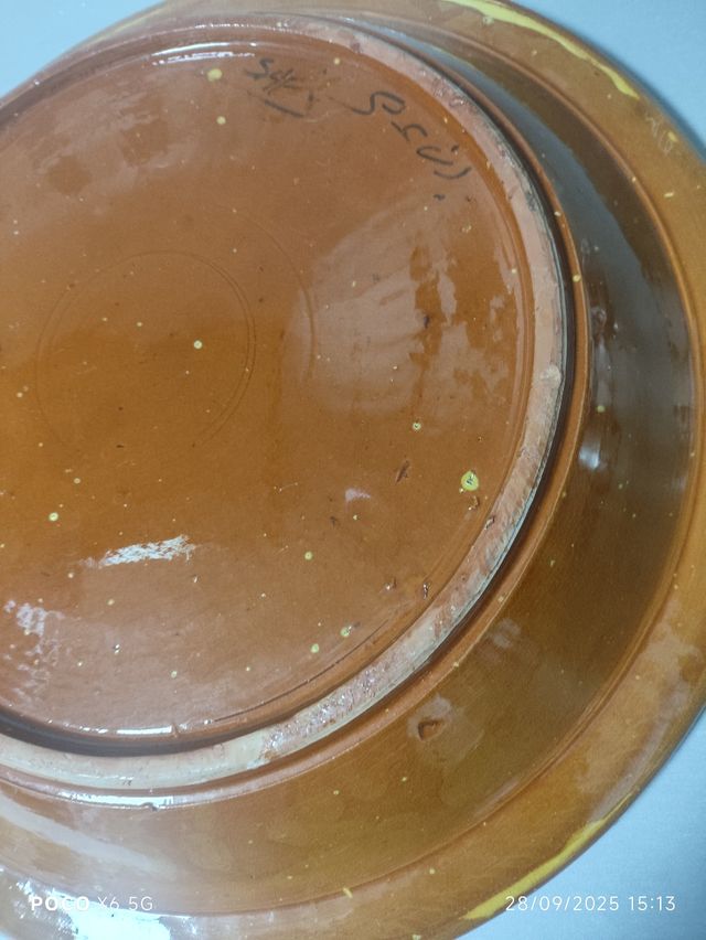 Taza safi artesanal cerámica naranja y amarillo