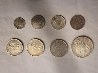 Lote de monedas antiguas de plata francesas
