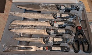 Set di 35 Posate Cucina Barbecue Manico Legno