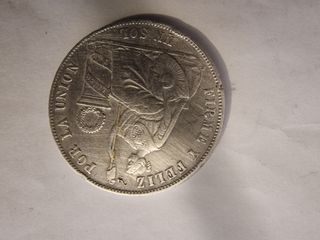 Moneda Plata Peruana lima 1869