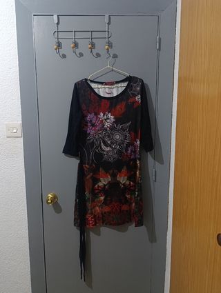 Vestido estampado manga 3/4