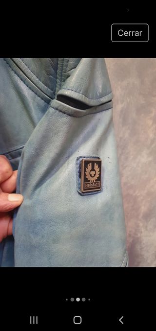 Chaqueta Biker Cuero Azul