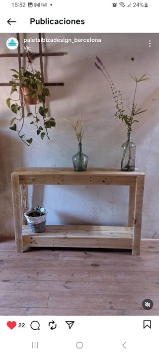 Consola Rústica de Madera