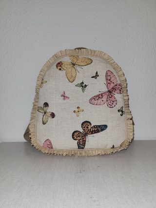 Mochila de tela hecha a mano con mariposas