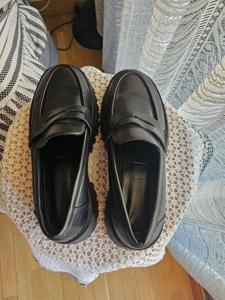 Mocasines negros plataforma