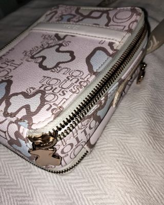 Bolso Tous estampado rosa y beige