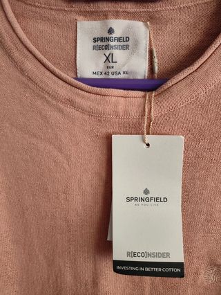 Camiseta Springfield manga larga rosa XL