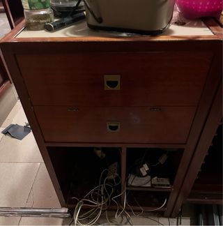 Mueble mesa para caja registradora de madera