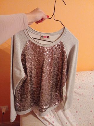 Jersey One Rose lentejuelas talla M