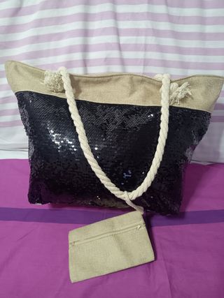 Bolso de playa grande con monedero
