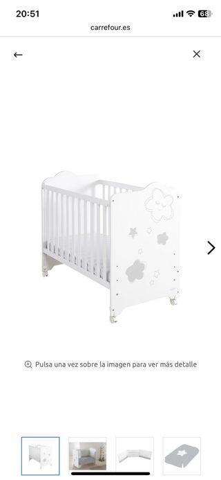 Solo Cuna de bebé con estampado de nubes