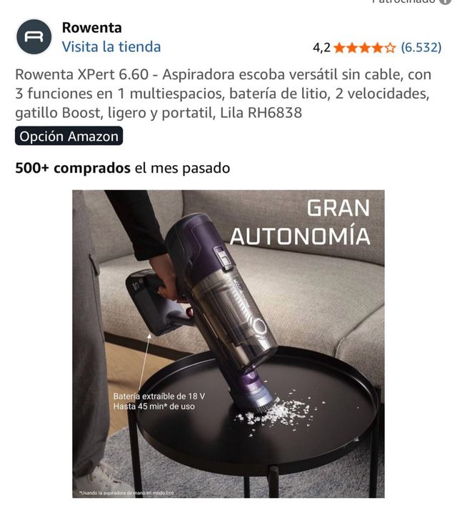 Aspiradora Rowenta un único uso 