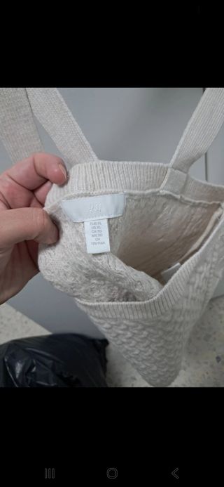 Top tirantes tejido beige talla única