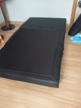 Sofá cama polipiel negro